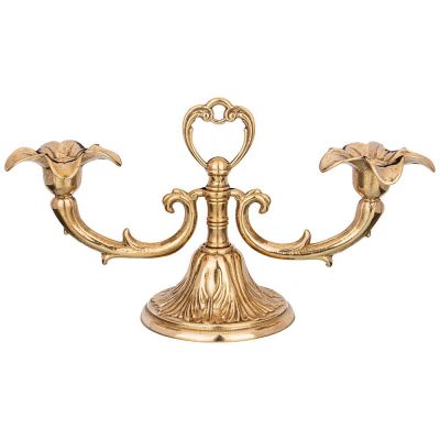 ПОДСВЕЧНИК ДВУХРОЖКОВЫЙ 28х10,5х15см-0