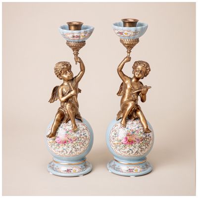 НАБОР ПОДСВЕЧНИКОВ ИЗ 2-Х ШТ. ДИАМЕТР=10,5 СМ ВЫСОТА=32 СМ-0