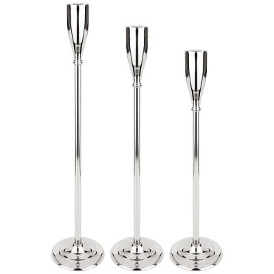КОМПЛЕКТ ИЗ 3-Х ПОДСВЕЧНИКОВ.ДИАМЕТР 13,5 СМ ВЫСОТА 81 СМ 71 СМ 61 СМ ЛАТУНЬ (КОР=1КОМП.)-0