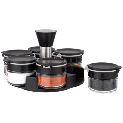 НАБОР ЕМКОСТЕЙ ДЛЯ СПЕЦИЙ 6ШТ 85МЛ НА ПОДСТАВКЕ AGNESS-2