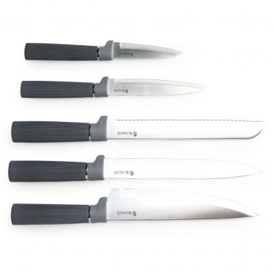 НАБОР AGNESS ИЗ 12ПР: 5 НОЖЕЙ,ДОСКА,ПОДСТАВКА,ПОЛОВНИК,ЛОЖКА,ЛОПАТКА,ШУМОВКА,ЛОЖКА ДЛЯ СПАГЕТТИ-1