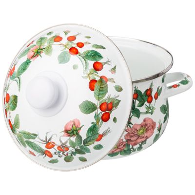 КАСТРЮЛЯ AGNESS ЭМАЛИРОВАННАЯ С ЭМАЛ.КРЫШКОЙ СЕРИЯ 