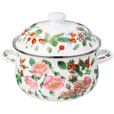 КАСТРЮЛЯ AGNESS ЭМАЛИРОВАННАЯ С ЭМАЛ.КРЫШКОЙ СЕРИЯ 