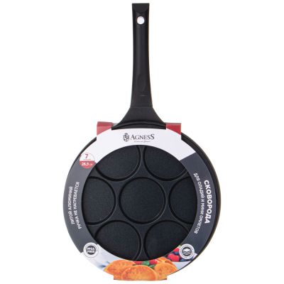 СКОВОРОДА AGNESS ДЛЯ ОЛАДИЙ С АНТИПРИГАР.ПОКРЫТИЕМ ДИАМЕТР=26.5 СМ.(КОР=6ШТ)-1
