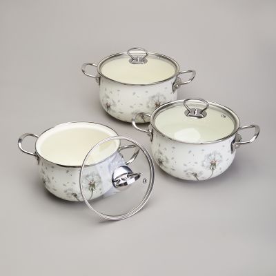 НАБОР КАСТРЮЛЬ ЭМАЛИРОВАННЫЙ, СЕРИЯ 