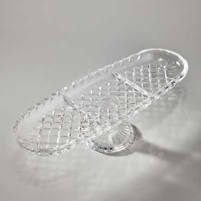 БЛЮДО НА НОЖКЕ ОВАЛЬНОЕ 3 СЕКЦИИ 39X14 СМ-2