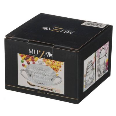 САХАРНИЦА С ЛОЖКОЙ 110 МЛ. 13*9.5 СМ. ВЫСОТА=7 СМ. КОЛЛЕКЦИЯ 