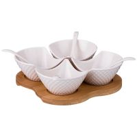 НАБОР СЕРВИРОВОЧНЫЙ НА ДЕРЕВ. ПОДСТАВКЕ LEFARD 