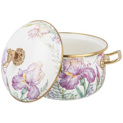 КАСТРЮЛЯ ЭМАЛИРОВАННАЯ AGNESS С КРЫШКОЙ, СЕРИЯ IRISES 2,8Л, ДИА.18СМ ПОДХОДИТ ДЛЯ ИНДУК.ПЛ-2