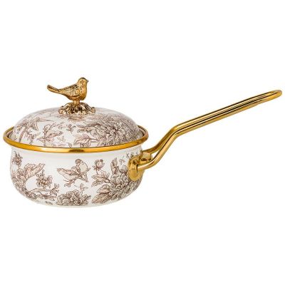 КОВШ AGNESS ЭМАЛИРОВАННЫЙ, СЕРИЯ ROYAL GARDEN 14СМ / 0,9Л D=14 СМ  ДЛИНА=31СМ ПОДХОДИТ ДЛЯ ИНДУКЦИОН-0