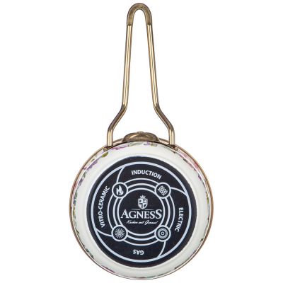 КОВШ AGNESS ЭМАЛИРОВАННЫЙ, СЕРИЯ IRISES 14СМ/0,9Л D=14 СМ  ДЛИНА=31СМ ПОДХОДИТ ДЛЯ ИНДУКЦИОН-3