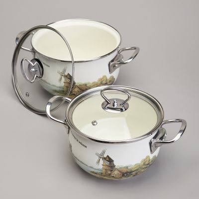 НАБОР КАСТРЮЛЬ ЭМАЛИРОВАННЫЙ, СЕРИЯ 