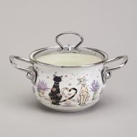 КАСТРЮЛЯ AGNESS ЭМАЛИРОВАННАЯ СО СТЕКЛЯННОЙ КРЫШКОЙ СЕРИЯ 