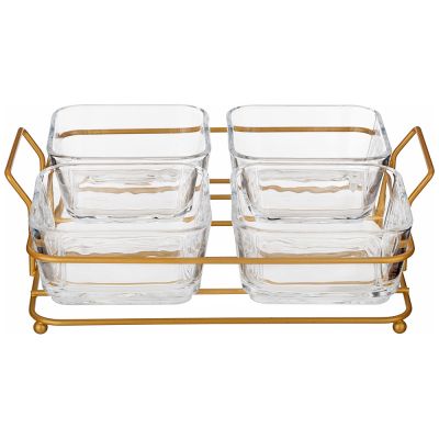 МЕНАЖНИЦА 4 СЕКЦИИ НА ПОДСТАВКЕ 270 МЛ 10,5*10,5*5,5СМ-0