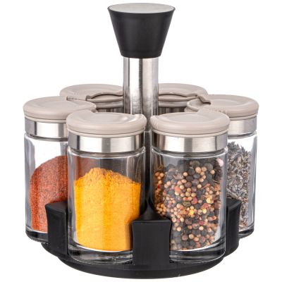 НАБОР ЕМКОСТЕЙ ДЛЯ СПЕЦИЙ 6ШТ 100МЛ НА ПОДСТАВКЕ AGNESS-4