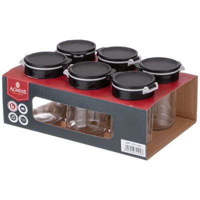 НАБОР ЕМКОСТЕЙ ДЛЯ СПЕЦИЙ 6ШТ 200МЛ AGNESS-1