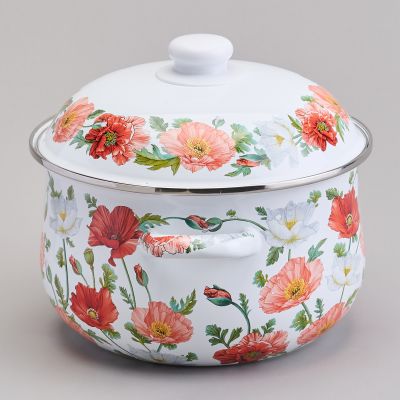 КАСТРЮЛЯ AGNESS ЭМАЛИРОВАННАЯ С ЭМАЛ.КРЫШКОЙ СЕРИЯ 