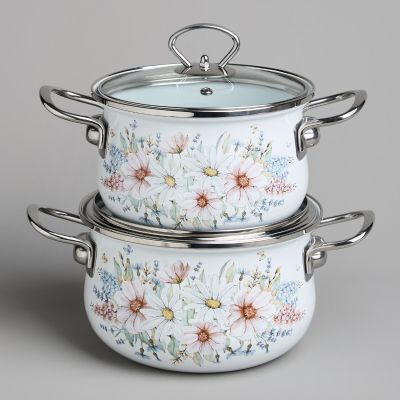 НАБОР КАСТРЮЛЬ AGNESS ЭМАЛИРОВАННЫХ СЕРИЯ 