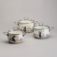 НАБОР КАСТРЮЛЬ ЭМАЛИРОВАННЫЙ, СЕРИЯ 