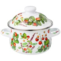 КАСТРЮЛЯ AGNESS ЭМАЛИРОВАННАЯ С ЭМАЛ.КРЫШКОЙ СЕРИЯ 