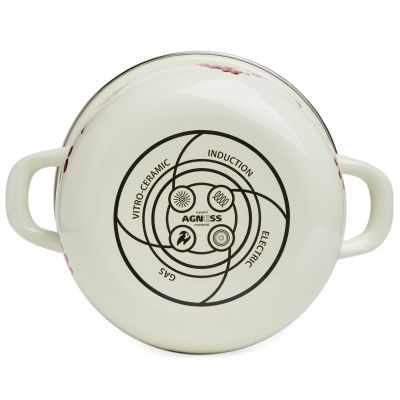 КАСТРЮЛЯ AGNESS ЭМАЛИРОВАННАЯ С ЭМАЛ.КРЫШКОЙ СЕРИЯ 