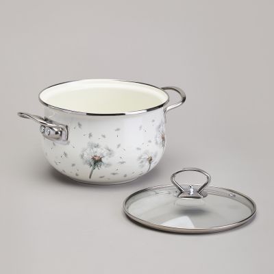 КАСТРЮЛЯ AGNESS ЭМАЛИРОВАННАЯ СО СТЕКЛЯННОЙ КРЫШКОЙ СЕРИЯ 