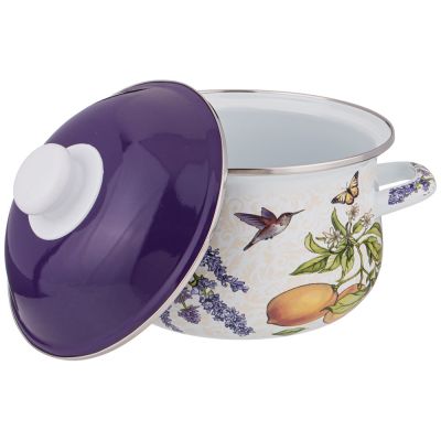 КАСТРЮЛЯ AGNESS ЭМАЛИРОВАННАЯ С ЭМАЛ.КРЫШКОЙ СЕРИЯ 