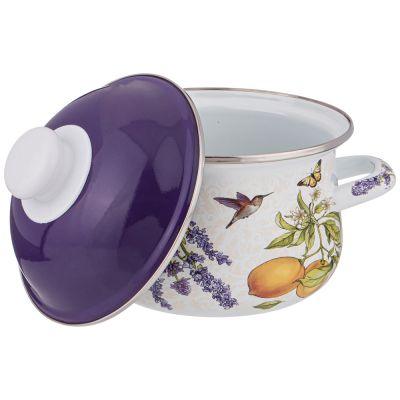 КАСТРЮЛЯ AGNESS ЭМАЛИРОВАННАЯ С ЭМАЛ.КРЫШКОЙ СЕРИЯ 