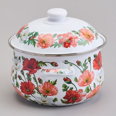 КАСТРЮЛЯ AGNESS ЭМАЛИРОВАННАЯ С ЭМАЛ.КРЫШКОЙ СЕРИЯ 