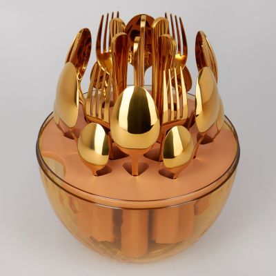 НАБОР СТОЛОВЫХ ПРИБОРОВ НА ВРАЩАЮЩЕЙСЯ ПОДСТАВКЕ, 24ПР, ПВД ПОКРЫТИЕ-5