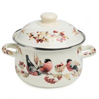 КАСТРЮЛЯ AGNESS ЭМАЛИРОВАННАЯ С ЭМАЛ.КРЫШКОЙ СЕРИЯ 