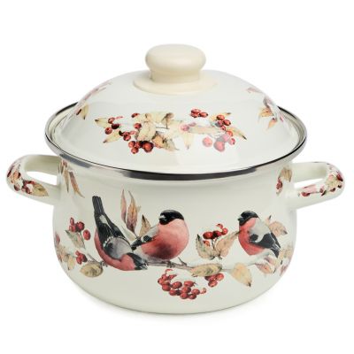 КАСТРЮЛЯ AGNESS ЭМАЛИРОВАННАЯ С ЭМАЛ.КРЫШКОЙ СЕРИЯ 