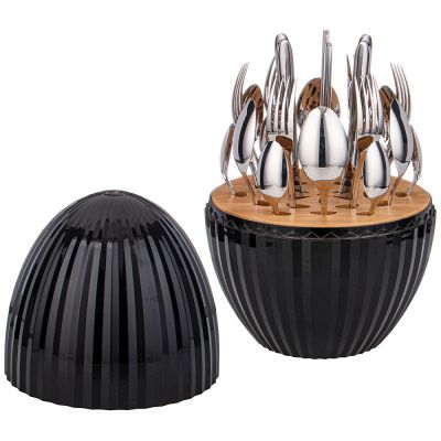 НАБОР СТОЛОВЫХ ПРИБОРОВ НА ПЛАСТИКОВОЙ ПОДСТАВКЕ, 24ПР-0