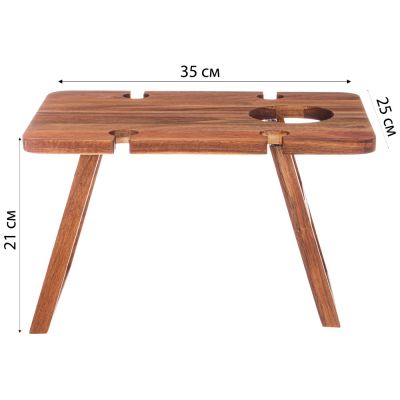 СТОЛИК AGNESS СЕРВИРОВОЧНЫЙ (ВИННЫЙ) АКАЦИЯ 35*25,4*21,4 СМ-2