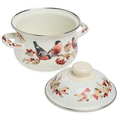 КАСТРЮЛЯ AGNESS ЭМАЛИРОВАННАЯ С ЭМАЛ.КРЫШКОЙ СЕРИЯ 