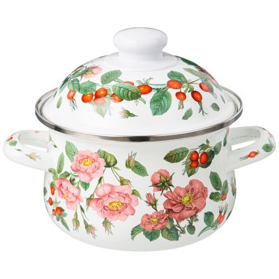 КАСТРЮЛЯ AGNESS ЭМАЛИРОВАННАЯ С ЭМАЛ.КРЫШКОЙ СЕРИЯ 