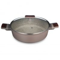 СОТЕЙНИК СО СТЕКЛ. КРЫШКОЙ И АНТИПРИГАРНЫМ ПОКРЫТИЕМ PFLUON MARBLE, 26*7,5 СМ