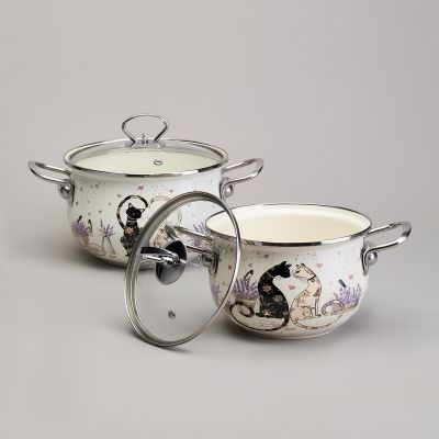 НАБОР КАСТРЮЛЬ ЭМАЛИРОВАННЫЙ, СЕРИЯ 