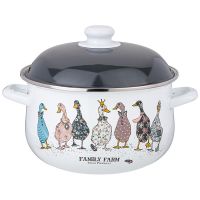 КАСТРЮЛЯ AGNESS ЭМАЛИРОВАННАЯ С ЭМАЛ.КРЫШКОЙ СЕРИЯ 