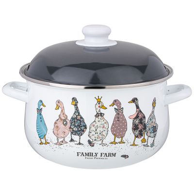 КАСТРЮЛЯ AGNESS ЭМАЛИРОВАННАЯ С ЭМАЛ.КРЫШКОЙ СЕРИЯ 