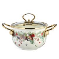 КАСТРЮЛЯ ЭМАЛИРОВАННАЯ AGNESS СО СТЕКЛЯННОЙ КРЫШКОЙ СЕРИЯ 