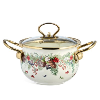 КАСТРЮЛЯ ЭМАЛИРОВАННАЯ AGNESS СО СТЕКЛЯННОЙ КРЫШКОЙ СЕРИЯ 