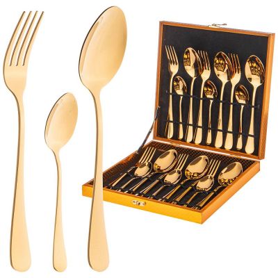 НАБОР СТОЛОВЫХ ПРИБОРОВ AGNESS  НА 6 ПЕРСОН 18 ПР.В ДЕРЕВЯННОМ КЕЙСЕ-0