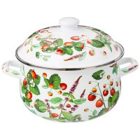 КАСТРЮЛЯ AGNESS ЭМАЛИРОВАННАЯ С ЭМАЛ.КРЫШКОЙ СЕРИЯ 