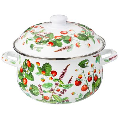 КАСТРЮЛЯ AGNESS ЭМАЛИРОВАННАЯ С ЭМАЛ.КРЫШКОЙ СЕРИЯ 