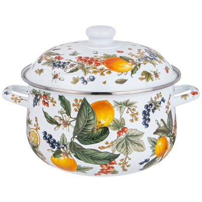 КАСТРЮЛЯ AGNESS ЭМАЛИРОВАННАЯ С ЭМАЛ.КРЫШКОЙ СЕРИЯ 