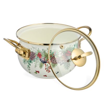 КАСТРЮЛЯ ЭМАЛИРОВАННАЯ AGNESS СО СТЕКЛЯННОЙ КРЫШКОЙ СЕРИЯ 