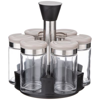 НАБОР ЕМКОСТЕЙ ДЛЯ СПЕЦИЙ 6ШТ 100МЛ НА ПОДСТАВКЕ AGNESS-3