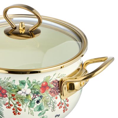 КАСТРЮЛЯ ЭМАЛИРОВАННАЯ AGNESS СО СТЕКЛЯННОЙ КРЫШКОЙ СЕРИЯ 