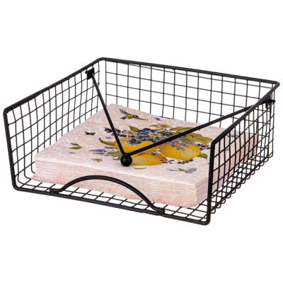 САЛФЕТНИЦА  AGNESS 19*19*8СМ ЧЕРНАЯ (КОР=12ШТ)-1